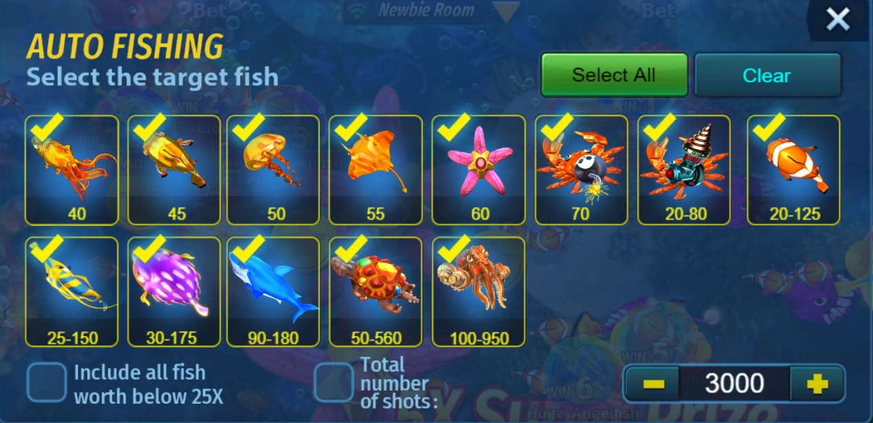 Auto fishing - select the target fish